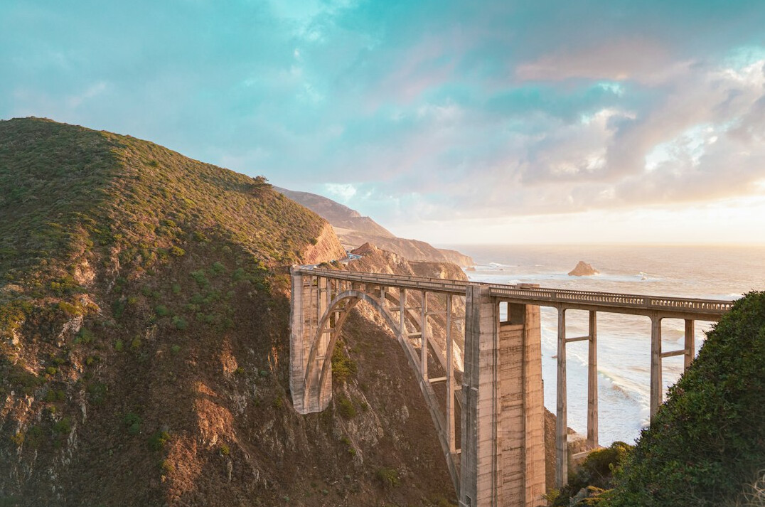 Wooden bridge over the river in La Barra Uruguay